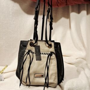 BCBGMaxAzria Black and White Satchel